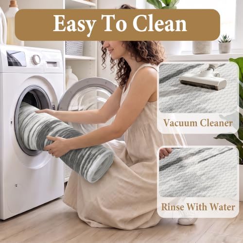 JIUZHEN Chenille Weave Bath Mats Super Absorbent Bathroom Mats Set Non