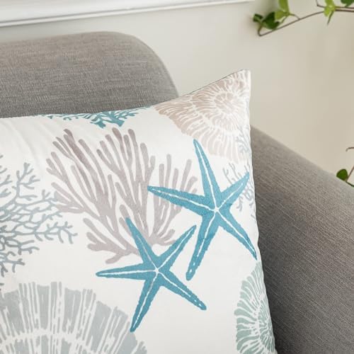 Tritard Coastal Pillow Covers Set of 2, 22x22, Blue
