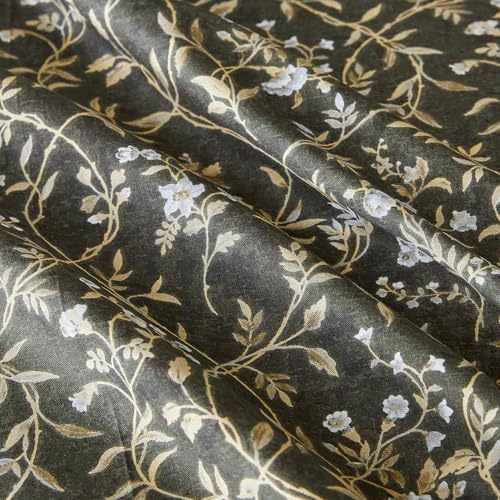 SUSYBAO Mustard Yellow Flower Duvet Cover Queen 100% Cotton 3 Pcs Set