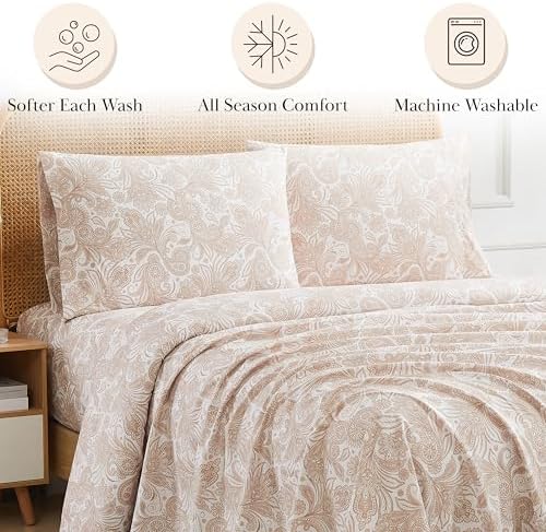 Paisley Sheets Full Size 15 Inch Deep Pocket 4 Piece Boho Set