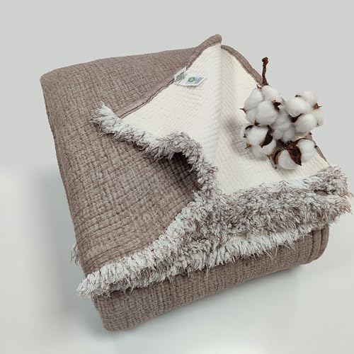 Quilted Throw Blanket Soft Gauze Dual Color, Lightweight Quilt,Blanket