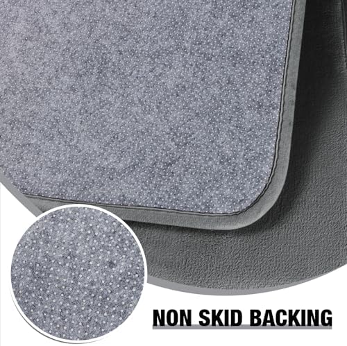 Grey Memory Foam Bath Mat Long 24x60 Bathroom Runner Rug Non Slip