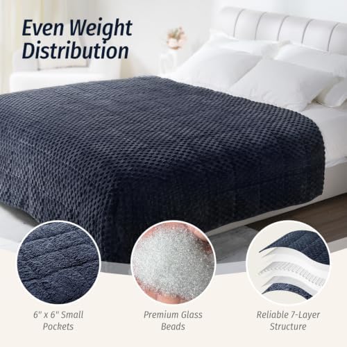 Wemore Fleece Weighted Blanket for Adults 60" x 80" 15lbs Fuzzy
