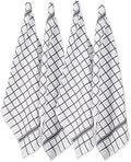 DII Basic Terry Collection Windowpane Dishtowel Set, 16x26, Gray