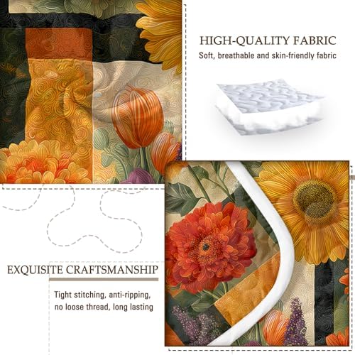 BlessLiving 3-Piece Quilt Set King Size, Soft Microfiber Lightweight