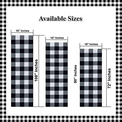 GFI LINEN CLUBS 100% Cotton Buffalo Check Table Runner - 90 Inch