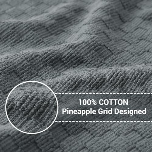 Homaxy 100% Cotton Terry Dish Cloths, 12"x12", 12-Pack, Dark Grey