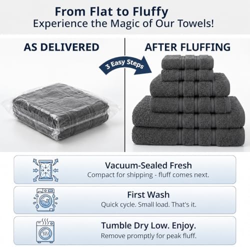 MSEKKO 100% Cotton Bath Towel Set of 10,400GSM, Soft, Comfortable