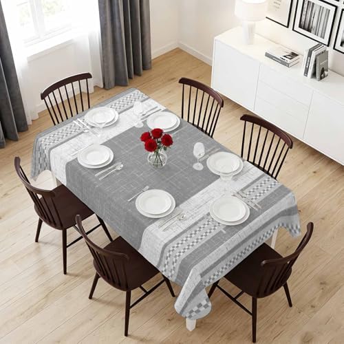 Vintage Rustic Gray Stripe Texture Rectangle Tablecloth 60x120