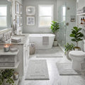 GRANNY SAYS Grey Bathroom Rugs Set 3 Piece, Soft Microfiber Bath Mats