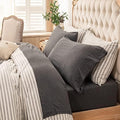 PURE ERA Jersey Knit 4pc Bed Sheet Set 100% T-Shirt Heather Cotton