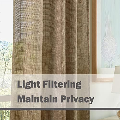 Valea Home Soft Burlap Look Natural Tan Rod Pocket Window Curtain
