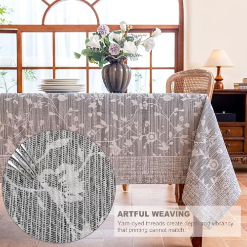 Midsummer Breeze French Country Gray Floral Tablecloth Rectangle