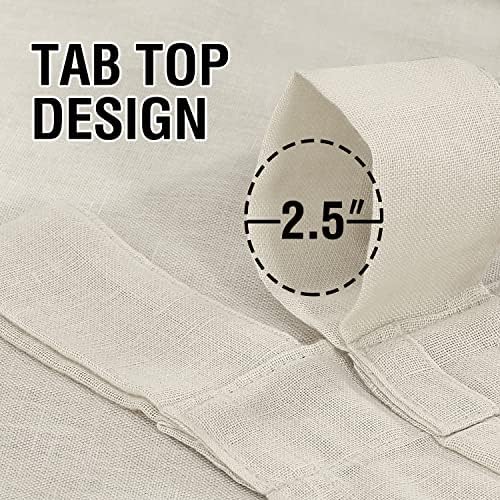 Linen Blended Sheer Curtains Tab Top Light Filtering Elegant Curtains