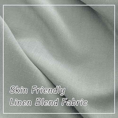 DONREN 94 Inch Long Linen Back Tab Hook Belt Loop Privacy Semi Sheer