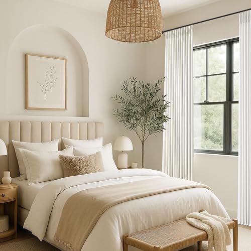 Linen Curtains 96 inch Length,Thick Linen Curtain 2 Panels Set for