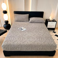 ZIQINPSQ Taffeta Velvet Jacquard Cal King Fitted Sheet - Luxury