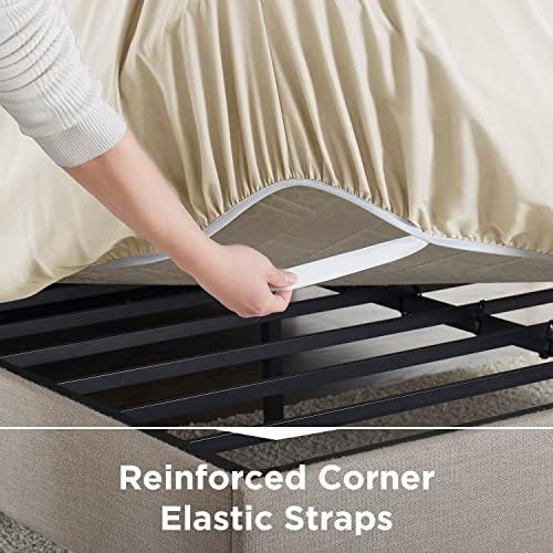 Empyrean 2 Pack Beige Cream Extra Deep Pocket King Fitted Sheet Only