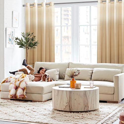 DWCN Taupe Ombre Sheer Curtains 84 Inches Long for Living Room 2