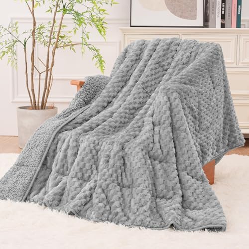 Fleece Sherpa Weighted Blanket for Adults, Ultra Soft Fuzzy, 60"x80"