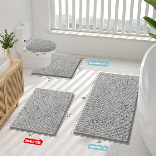 Smiry Bathroom Rugs 59X20, Luxury Chenille Extra Soft Absorbent Bath
