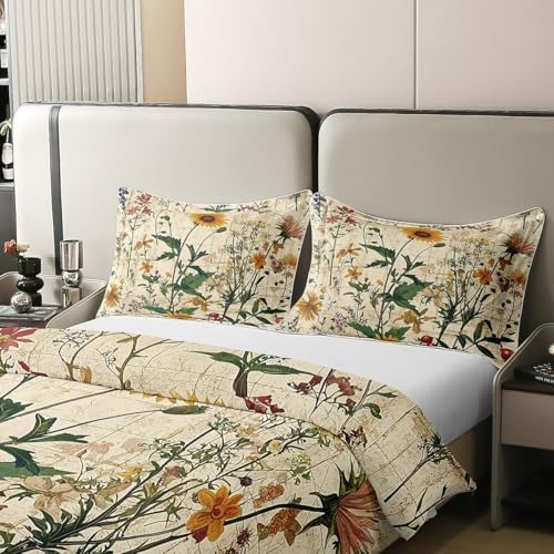 Erosebridal Boho Flower Floral 100% Cotton Duvet Cover Queen Size