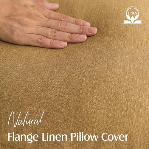 Foindtower Linen Solid Decorative Throw Pillow Covers 20x20 Honey
