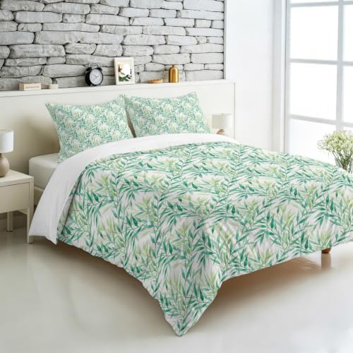 3 Pieces Bedding Set Queen Size, Spring Botanical Soft Duvet Covers