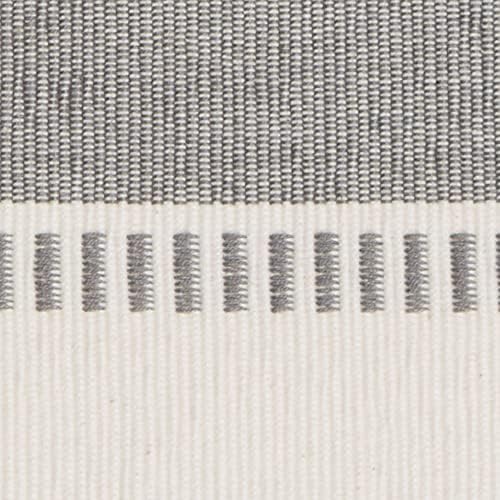 DII Dobby Stripe Table Runner, 13x108 Cool Gray & Cream Background
