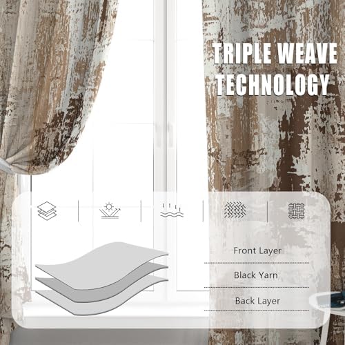 Abstract Curtains Blackout, Modern Distressed Curtains, Contemporary