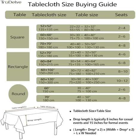 TruDelve Square Tablecloth 70 x 70 Green Checkered Outdoor Picnic