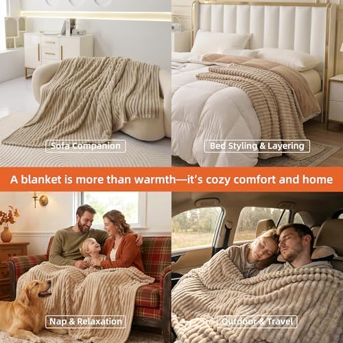 Fleece King Throw Blanket for Couch & Bed, Cozy Warm Gifts for Women