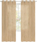 Sand Beige Sheer Curtains 84 Inch Length 2 Panels Set Boho Modern