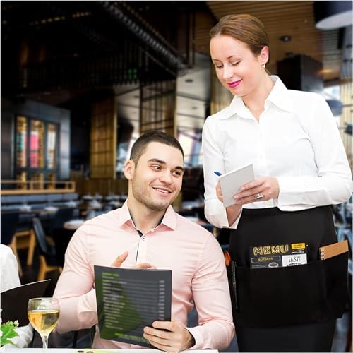 Avalon Kitchen Server Aprons with 3 Pockets – 100% Polyester Waist