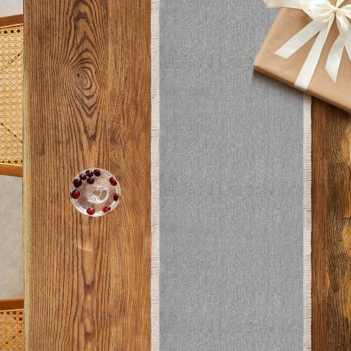 Hausattire Table Runner Cotton Frayed Boho 12x72 Inches | Fall Table