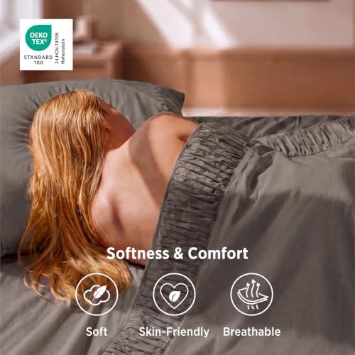 Bedsure Queen Sheet Set - 4 Pieces Soft, Breathable, Cooling Bed