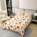 Manfei Maple Leaves Girls Bedding Set Twin Size 100% Cotton, Autumn