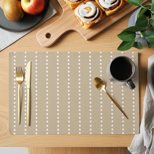 Round Placemats Set of 8 Neutral Sandy Place Mats Rustic Minimalist