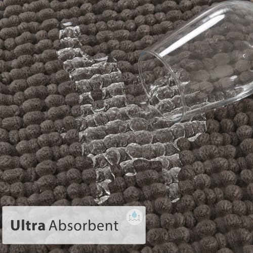 Set of 3 Bath Mats Low Pile Bathroom Rugs, 17"x24"+20"x32"+20"x24"U