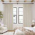 Cream Beige Pinch Pleated 120 Inch Curtains High Ceiling Linen