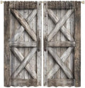 Simple Wood Blackout Window Curtain Panels, Brown Door Rod Pocket