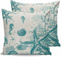 Pillow Covers 20x20 Set of 2, Turquoise Starfish Square Throw Pillow