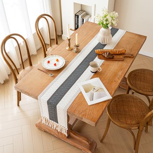 Boho Table Runner for Thanksgiving Fall Christmas Home Decor with