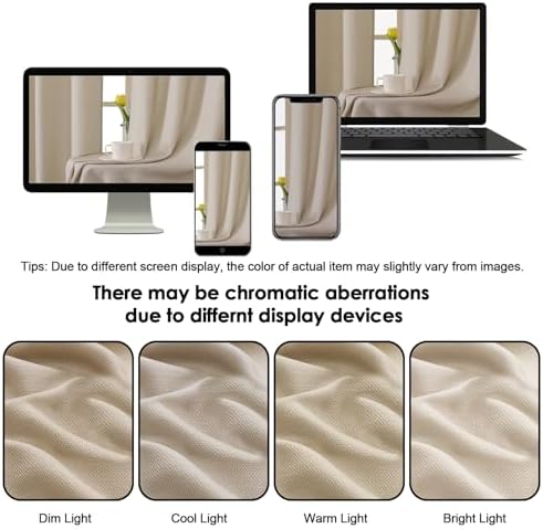 OWENIE Bob Linen Curtains 84 Inch Length 2 Panels Set for Living Room
