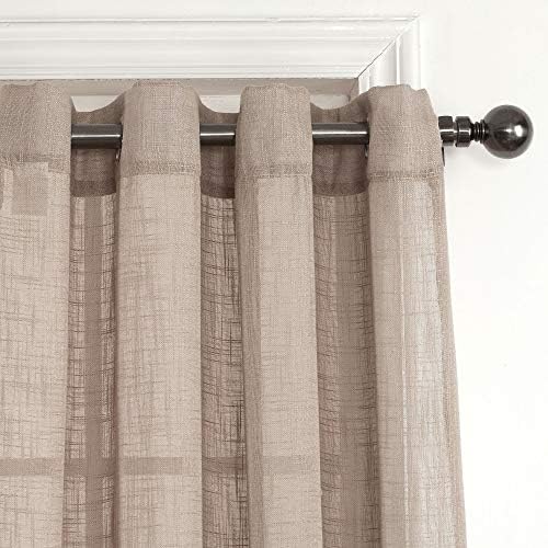 Decorative Linen Sheer Curtains 84 inch Length - Energy Saving Sheer
