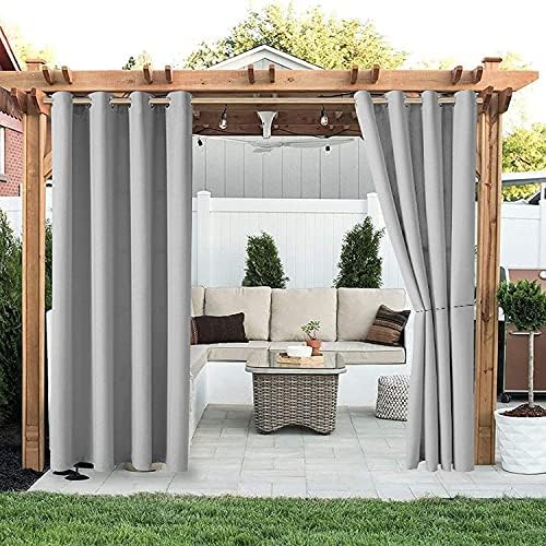 Blackout Curtains for Living Room 72 Inch Length 1 Panel Grommet Gray