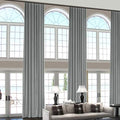 ChadMade 120 Inches Long Velvet Curtains, 2 Panels 52Wx120L Grey, Rod