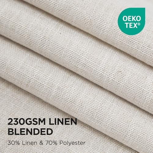 Joydeco Pinch Pleated Linen Curtains 96 Inch Long 2 Panel Set for