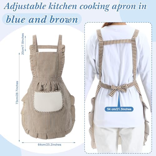 Cooking Aprons for Women with Pockets Adjustable Soft Kitchen Apron