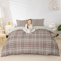 Homewish Buffalo Plaid Kids Duvet Cover Set King Size,Geometric